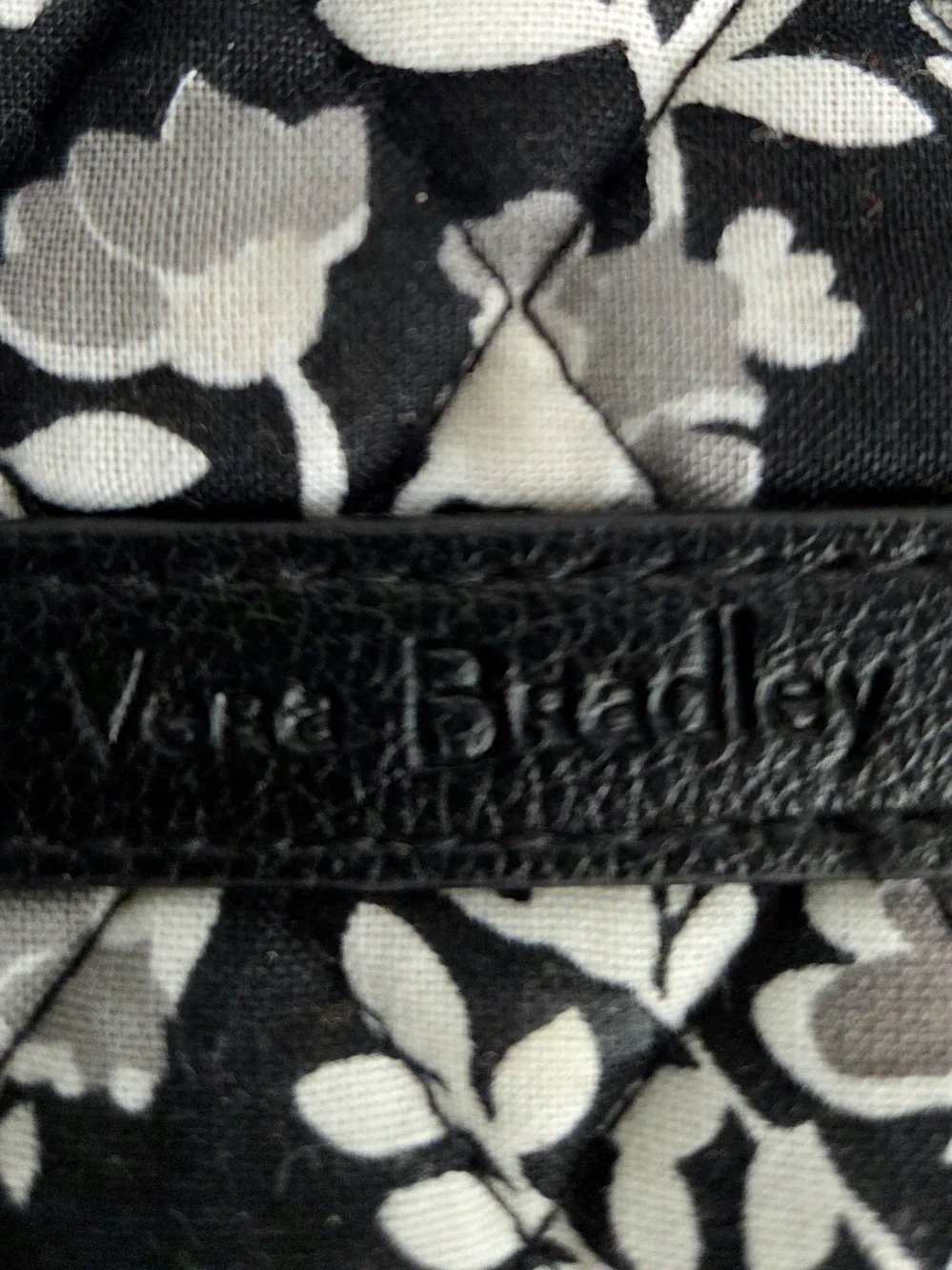 Vera Bradley Black and White Quilted Floral Tote